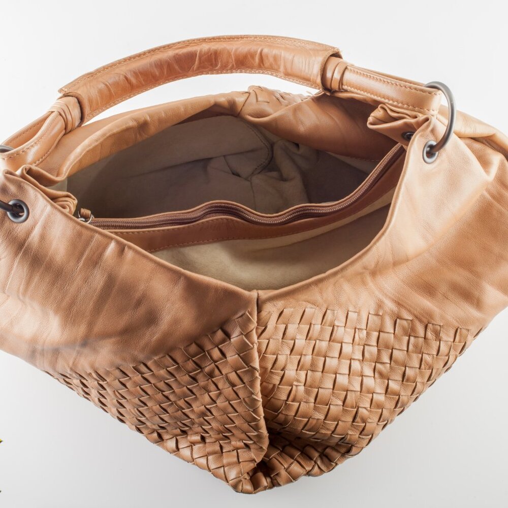 Bottega Veneta Leather Intrecciato Nappa Aquilone Fortune Cookie Hobo Bag Purse - Picture 5 of 6